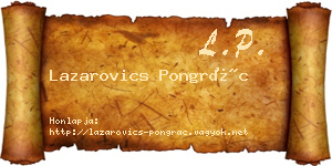 Lazarovics Pongrác névjegykártya